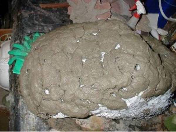 Обмазывание каркаса бетоном