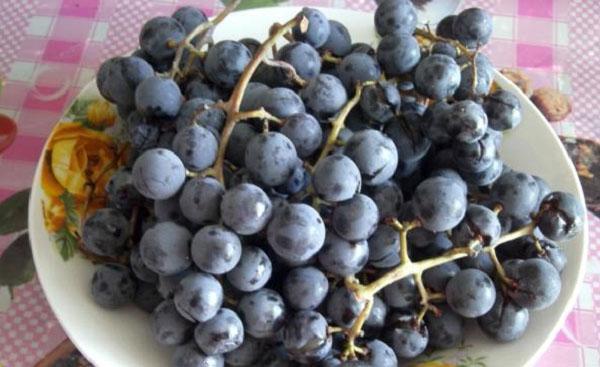 почищенные грозди винограда