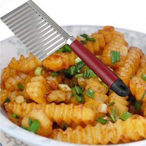 Волнистый нож из Китая для красивой нарезки овощей и фруктов, видео