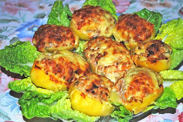 Фаршированный картофель в духовке – пошаговые рецепты с фото, видео