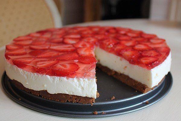 украсить клубникой и желе