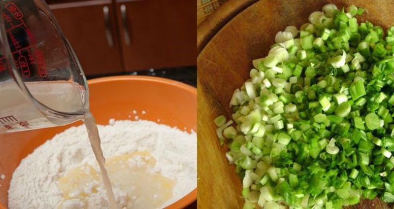 приготовить тесто с зеленым луком