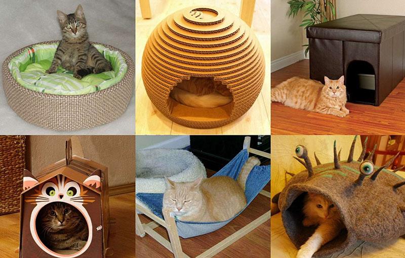 самодельные домики для кошек