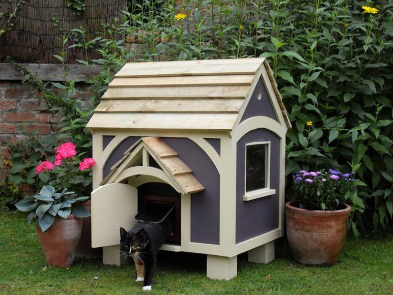 деревянный домик для кошки своими руками