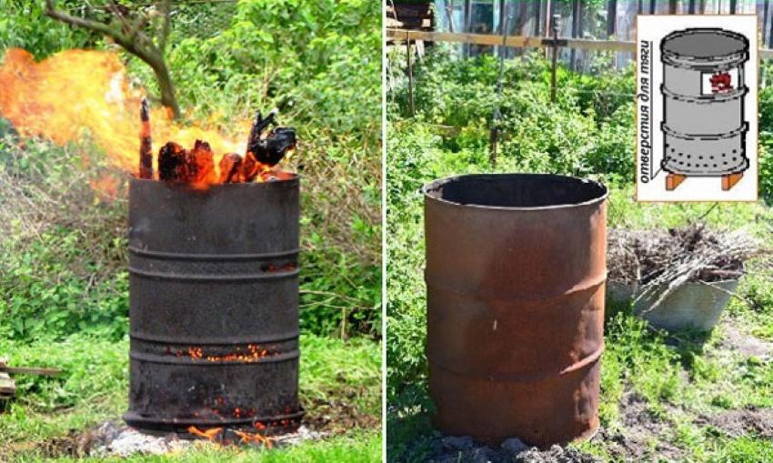 как сделать бочку для сжигания мусора