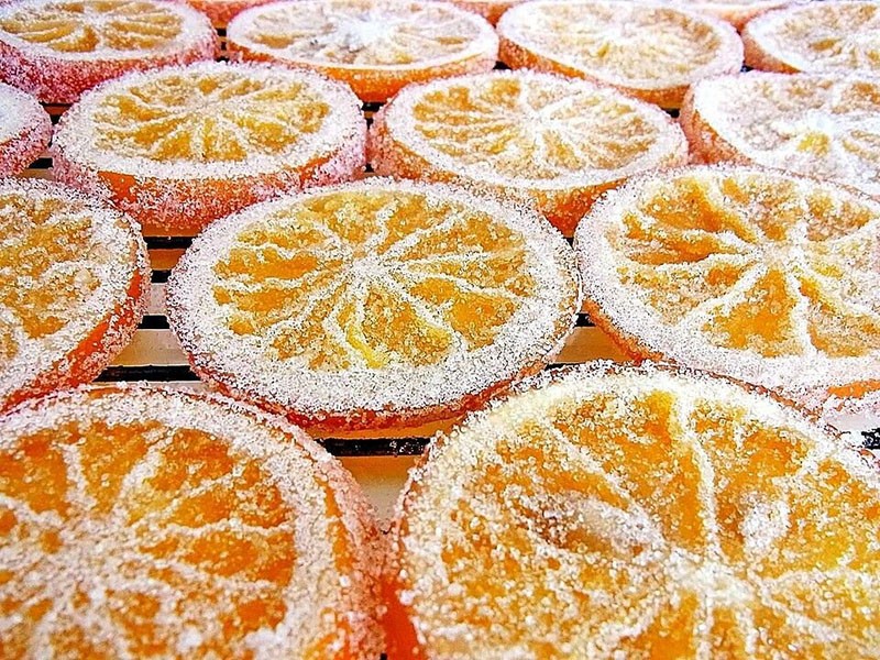апельсиновые дольки с сахаром